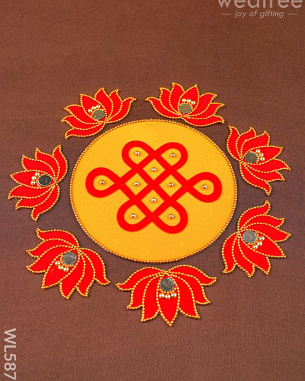 Rangoli - Kolam with Lotus - Set of 8 - WL5876 - Rangoli