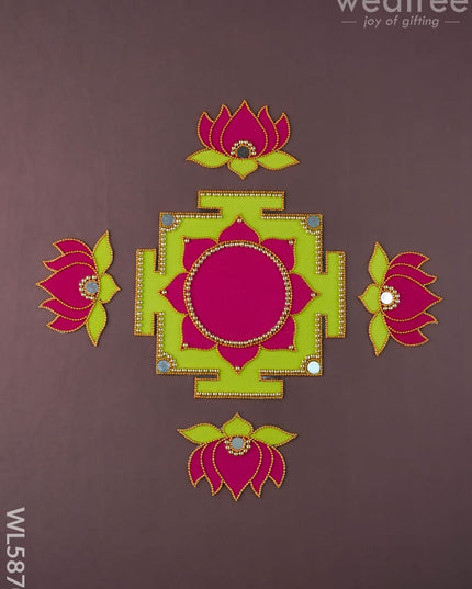 Rangoli - Lakshmi Peetam - Set of 4 Lotus - WL5870 - Rangoli