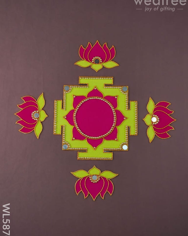 Rangoli - Lakshmi Peetam - Set of 4 Lotus - WL5870 - Rangoli