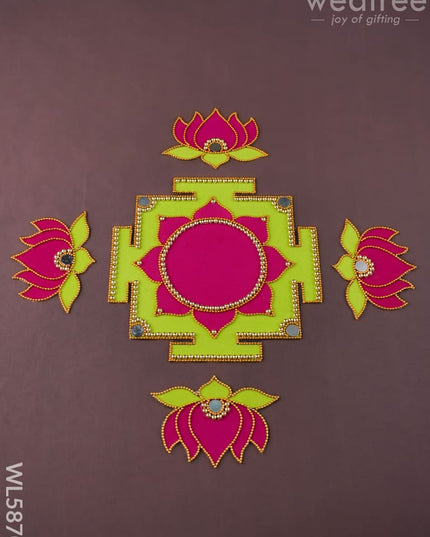 Rangoli - Lakshmi Peetam - Set of 4 Lotus - WL5870 - Rangoli