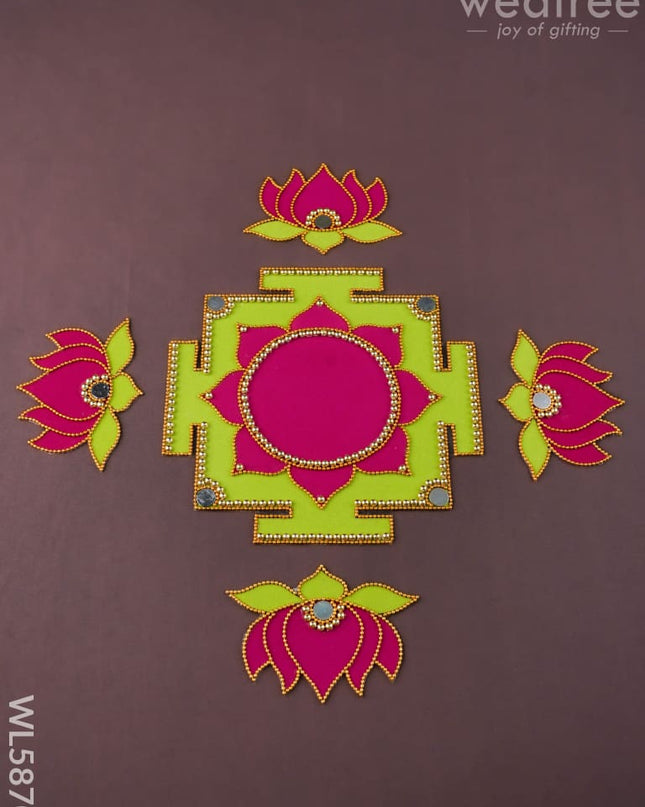 Rangoli - Lakshmi Peetam - Set of 4 Lotus - WL5870 - Rangoli