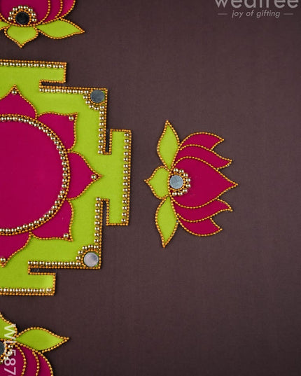 Rangoli - Lakshmi Peetam - Set of 4 Lotus - WL5870 - Rangoli