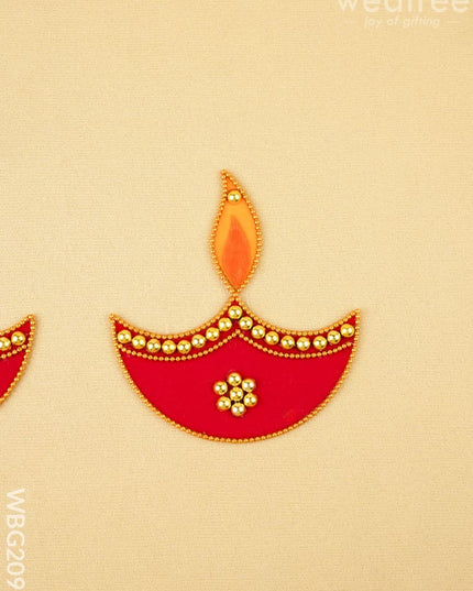 Rangoli - Set of 2 Diya - 3 inch - WBG2090 - Divine Gifts RG