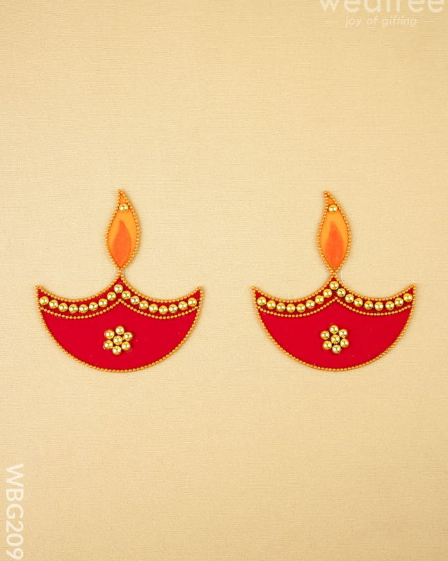 Rangoli - Set of 2 Diya - 3 inch - WBG2090 - Divine Gifts RG