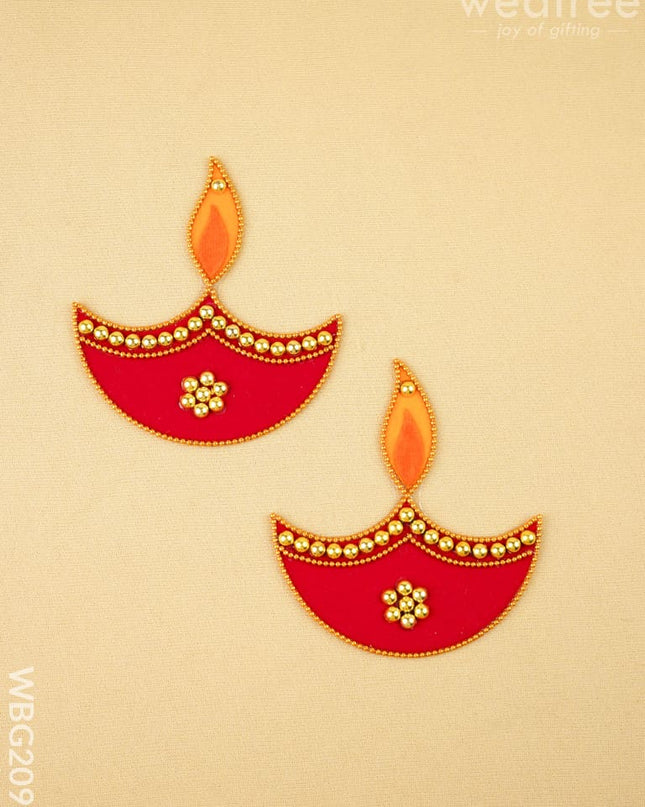 Rangoli - Set of 2 Diya - 3 inch - WBG2090 - Divine Gifts RG