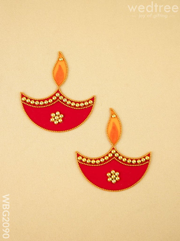 Rangoli - Set of 2 Diya - 3 inch - WBG2090 - Divine Gifts RG