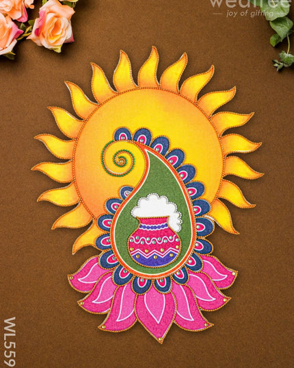 Rangoli - Sun-Kite-Cow - Set of 3 - WL5599 - Rangoli