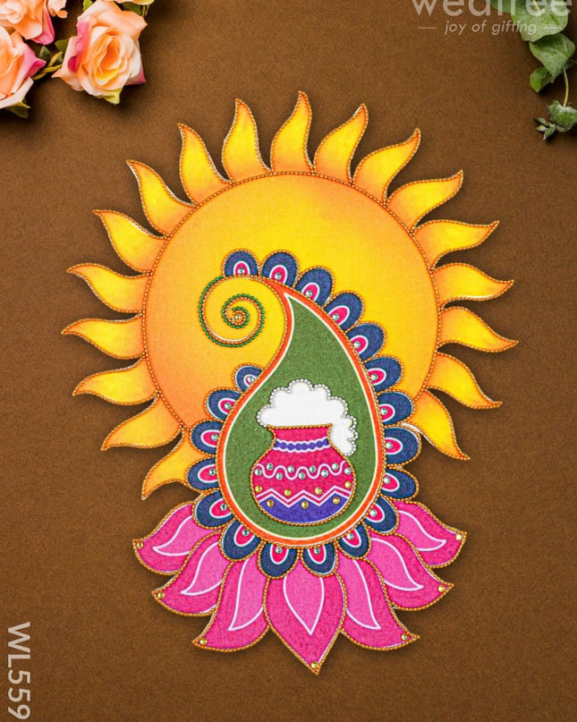 Rangoli - Sun-Kite-Cow - Set of 3 - WL5599 - Rangoli