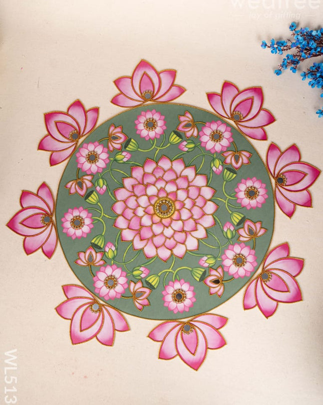 Rangoli with Set of 8 Lotus - WL5134 Divine Gifts