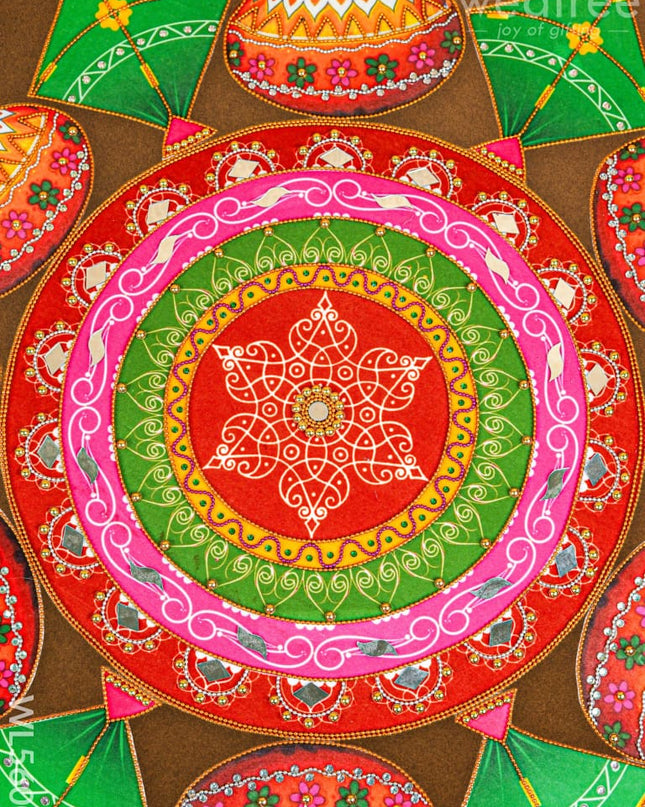 Rangoli with Set of Lotus Petals - WL5600 - Rangoli