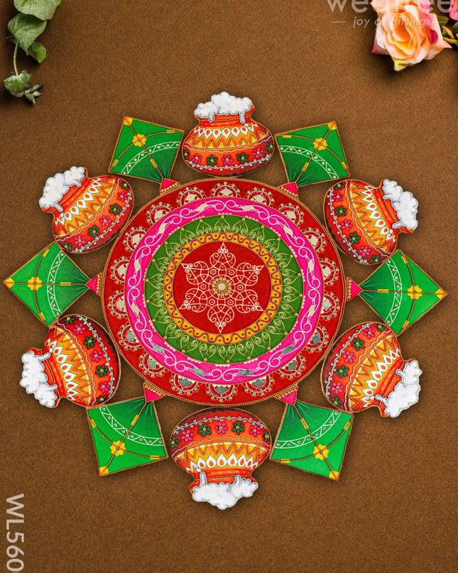 Rangoli with Set of Lotus Petals - WL5600 - Rangoli