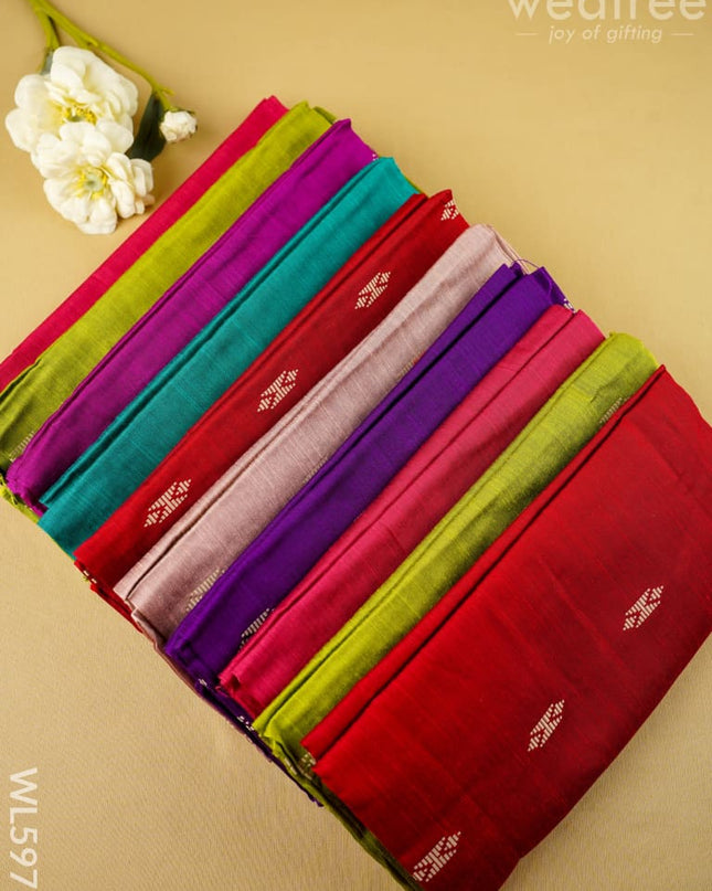 Raw Silk Blouse Bit - Set of 10 - Assorted Colors - WL5973 - Return Gift Combos