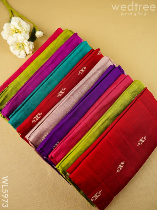 Raw Silk Blouse Bit - Set of 10 - Assorted Colors - WL5973 - Return Gift Combos