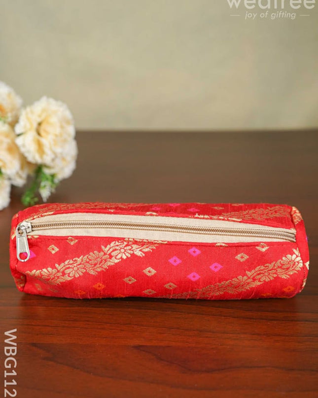 Raw Silk Fabric Pencil Pouch - Wbg1126 Kids Return Gifts
