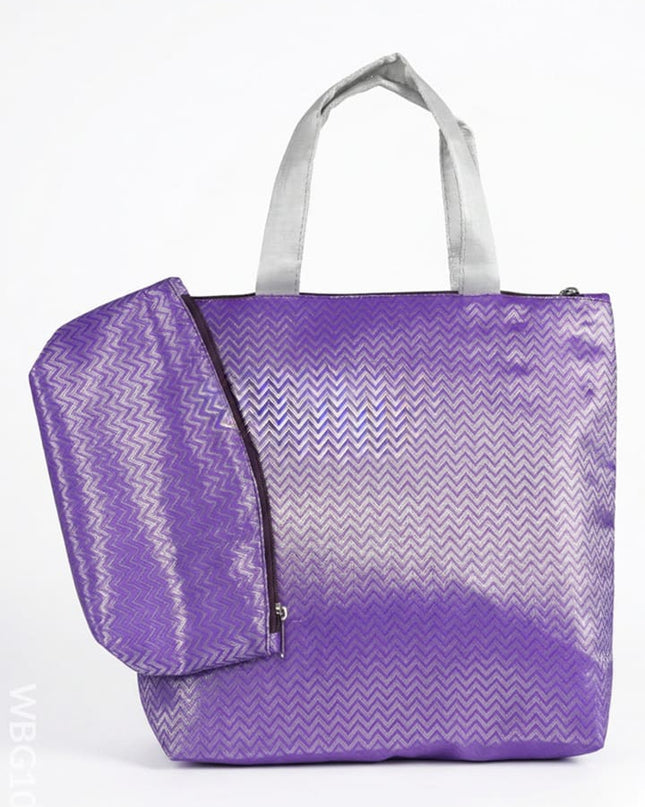 Raw Silk Hand Bag with Purse - WBG1008 - Hand Bags