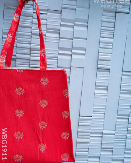 Raw Silk Jute Bag - 12x12 inch - WBG1911-2 - Jute Bags