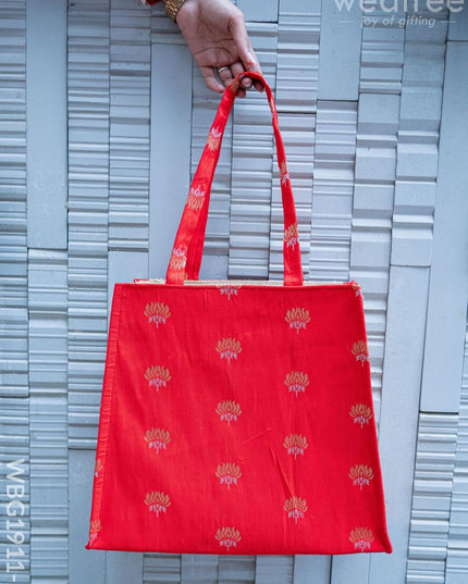 Raw Silk Jute Bag - 12x12 inch - WBG1911-2 - Jute Bags