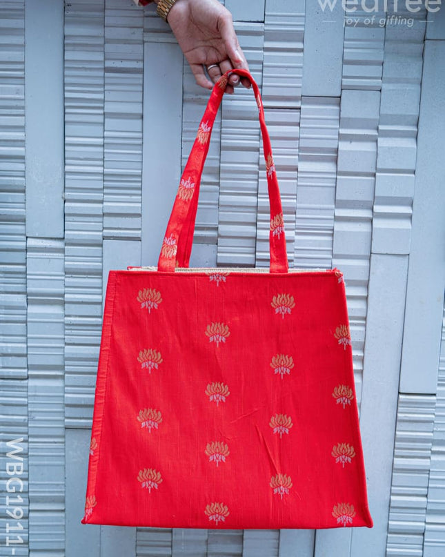 Raw Silk Jute Bag - 12x12 inch - WBG1911-2 - Jute Bags