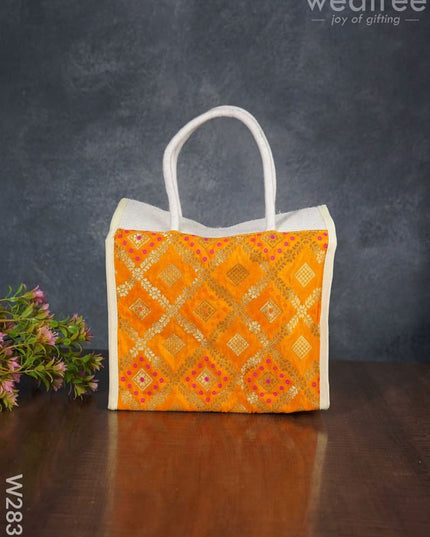 Raw Silk Jute Lunch Bag - W2833 Bags