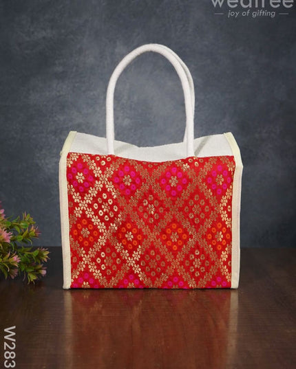 Raw Silk Jute Lunch Bag - W2833 Bags