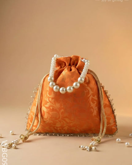 Raw Silk Potli Bag - WBG0953 - Potli Bags