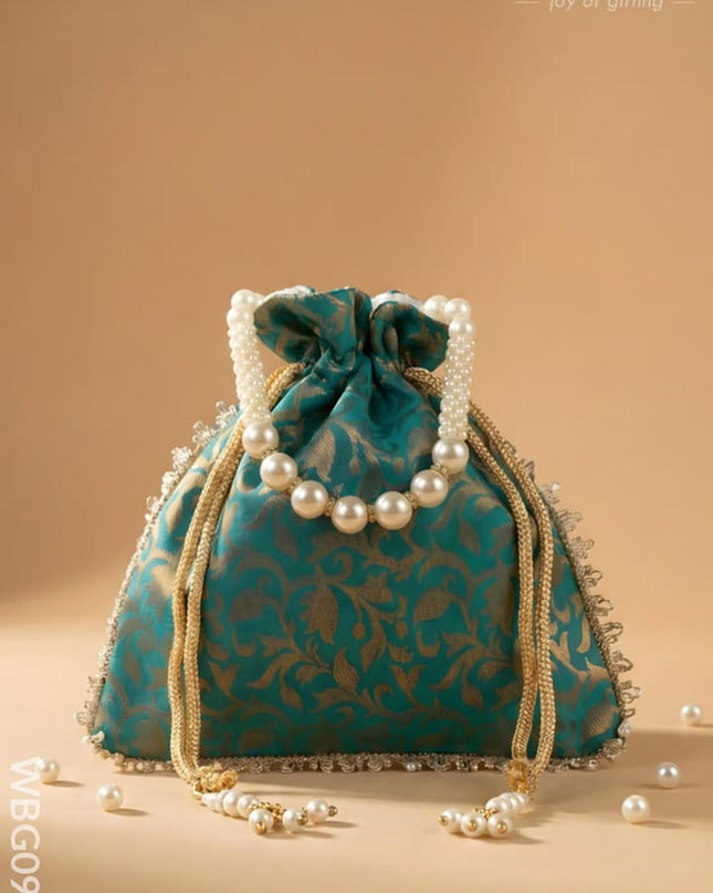 Raw Silk Potli Bag - WBG0953 - Potli Bags
