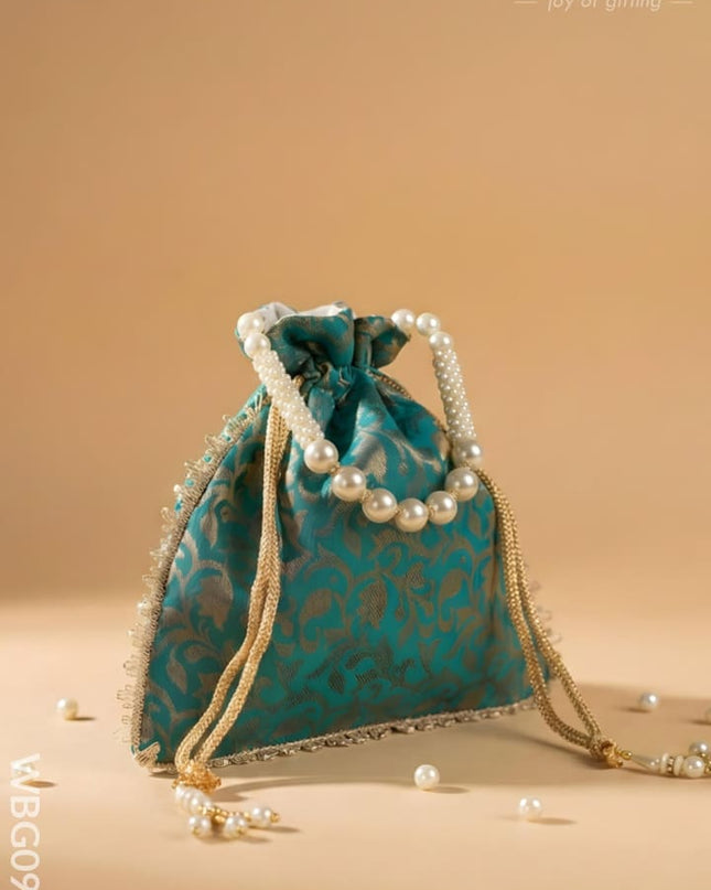 Raw Silk Potli Bag - WBG0953 - Potli Bags