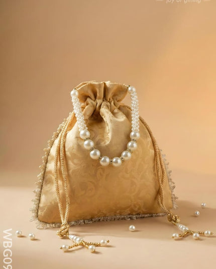 Raw Silk Potli Bag - WBG0953 - Potli Bags