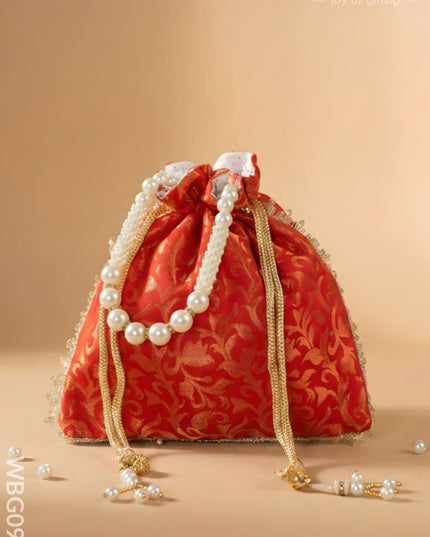 Raw Silk Potli Bag - WBG0953 - Potli Bags