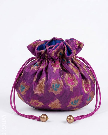 Raw Silk Potli Bag - WBG1065 - Potli Bags