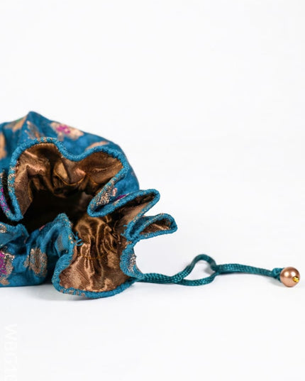Raw Silk Potli Bag - WBG1065 - Potli Bags