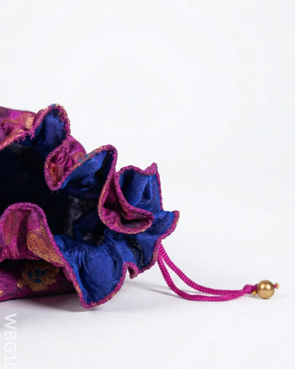 Raw Silk Potli Bag - WBG1065 - Potli Bags