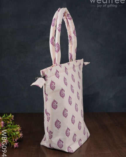Raw Silk Printed Hand Bag - Wbg0940 Bags