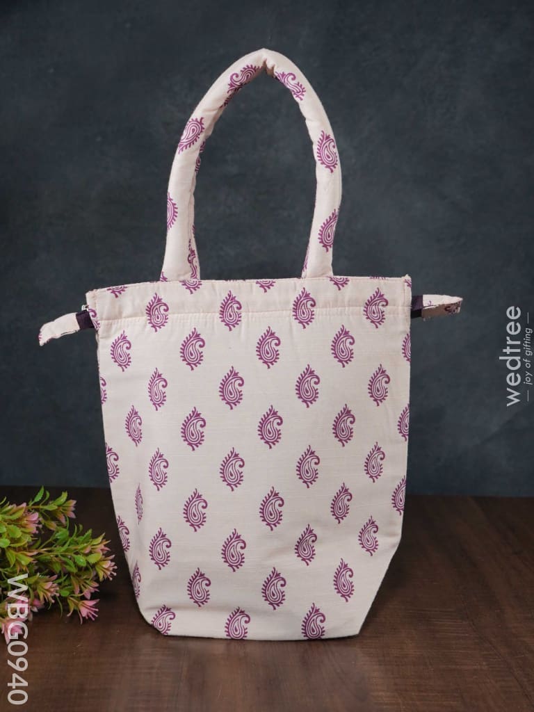 Raw Silk Printed Hand Bag - Wbg0940 Bags