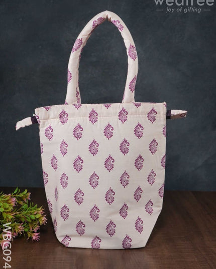 Raw Silk Printed Hand Bag - Wbg0940 Bags