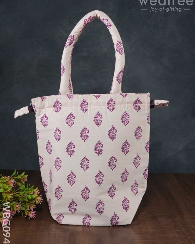 Raw Silk Printed Hand Bag - Wbg0940 Bags