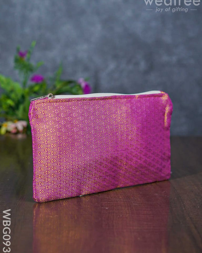 Raw Silk Printed Purse - Wbg0939 Clutches & Purses
