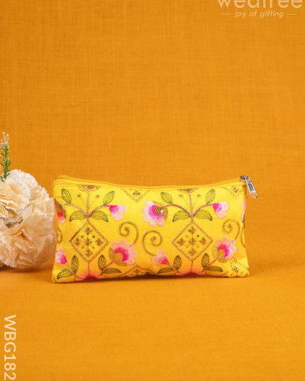 Raw Silk Purse - Embroidery Design - WBG1821 - Clutches & Purses