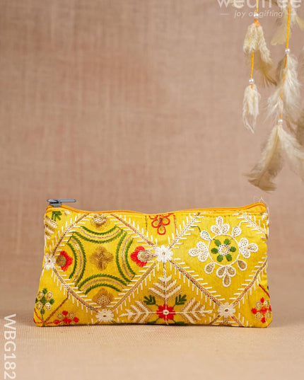 Raw Silk Purse - Embroidery Design - WBG1821 - Clutches & Purses