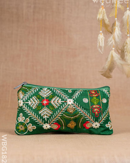 Raw Silk Purse - Embroidery Design - WBG1821 - Clutches & Purses
