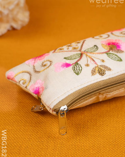 Raw Silk Purse - Embroidery Design - WBG1821 - Clutches & Purses
