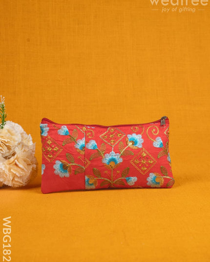 Raw Silk Purse - Embroidery Design - WBG1821 - Clutches & Purses