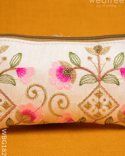 Raw Silk Purse - Embroidery Design - WBG1821 - Clutches & Purses