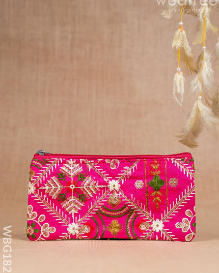 Raw Silk Purse - Embroidery Design - WBG1821 - Clutches & Purses