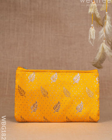 Raw Silk Purse - Leaf Design - WBG1820 - Clutches & Purses