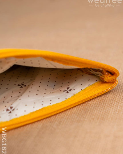 Raw Silk Purse - Leaf Design - WBG1820 - Clutches & Purses