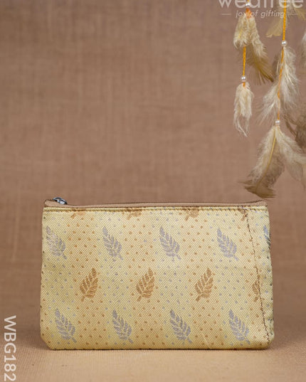 Raw Silk Purse - Leaf Design - WBG1820 - Clutches & Purses