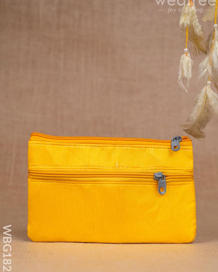 Raw Silk Purse - Leaf Design - WBG1820 - Clutches & Purses
