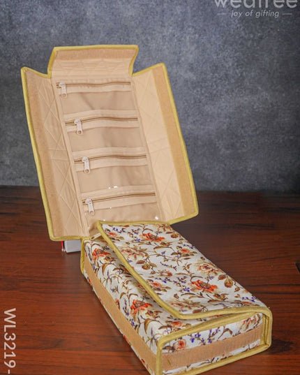 Rectangular Foldable Jewel Pouch With Floral Design (12X7) - Wl3219-1 Organizers