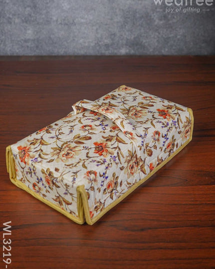 Rectangular Foldable Jewel Pouch With Floral Design (12X7) - Wl3219-1 Organizers